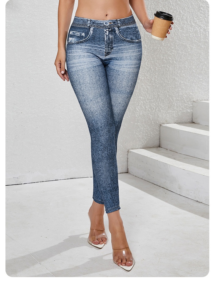 Womens Classic Medium Wash High Waist Skinny Ankle Jeans